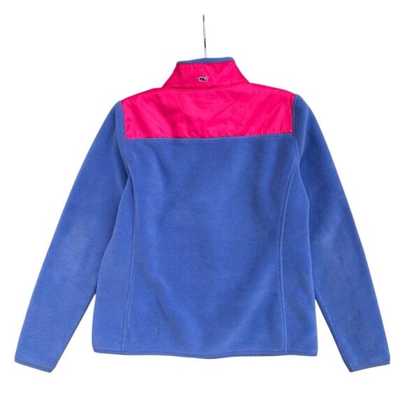 Vineyard Vine Blue Pink Pullover Fleece Sweater Jacket Women Sz X Small 1/4 Zip - Picture 5 of 7